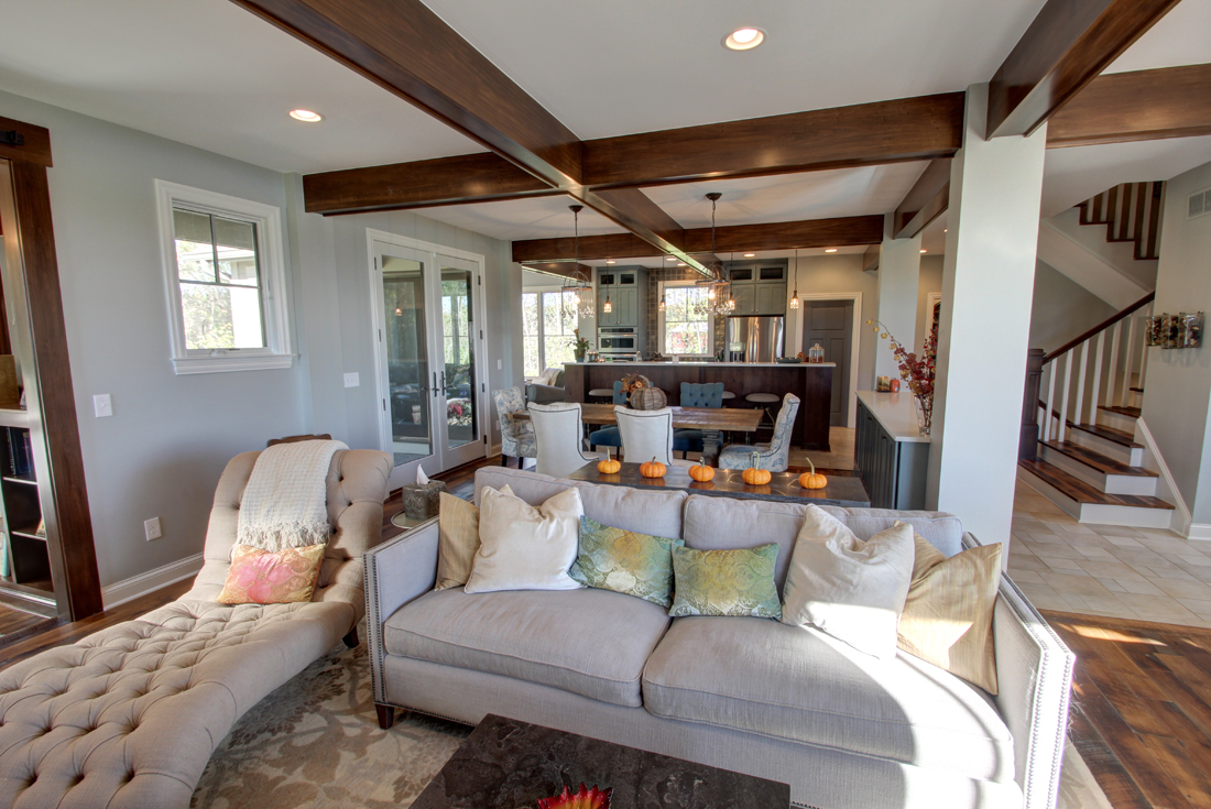 craftsman custom home family room