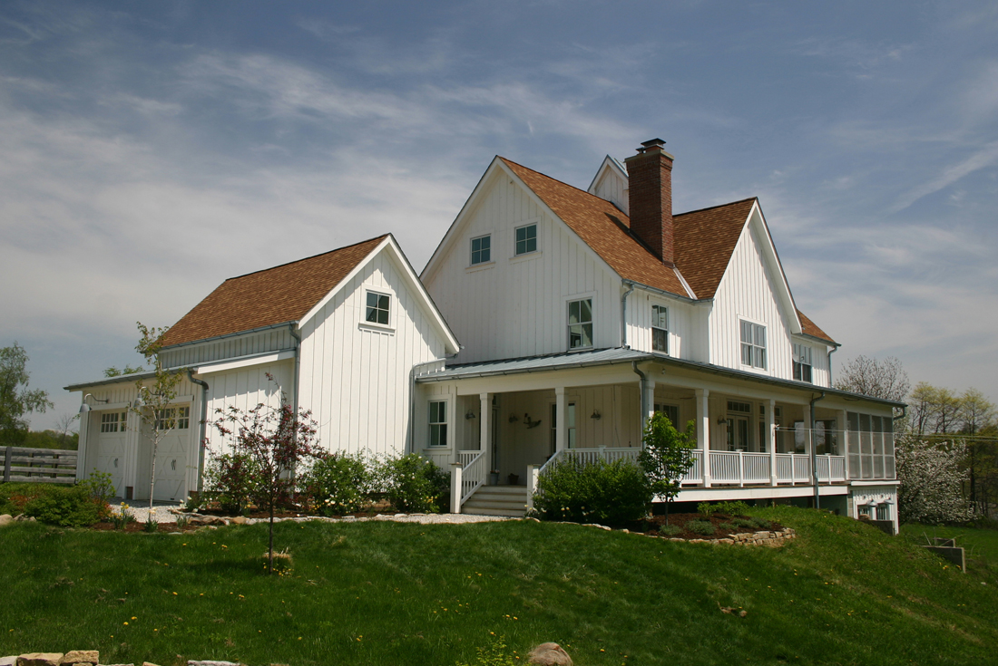 white board and batten farmhouse