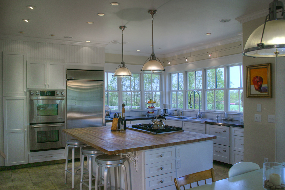 white board and batten farmhouse