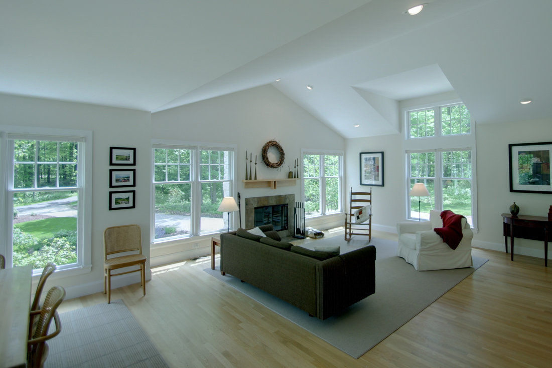 cape cod custom home family room