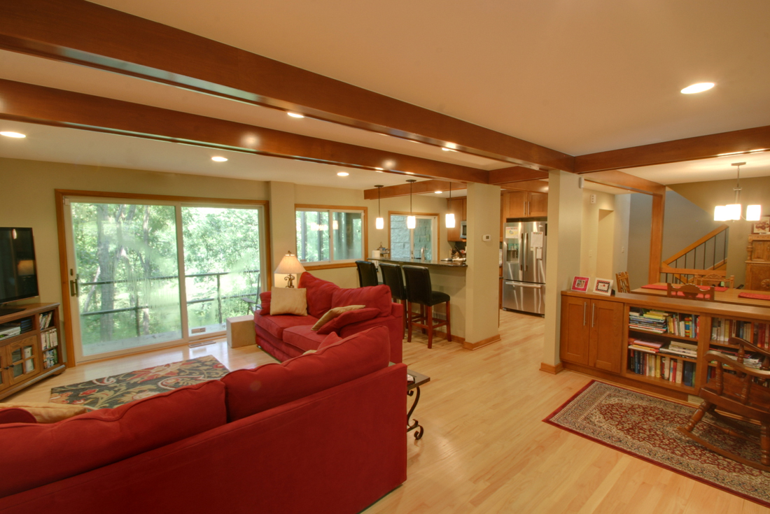 contemporary family room remodel