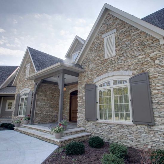 traditional custom home entry porch