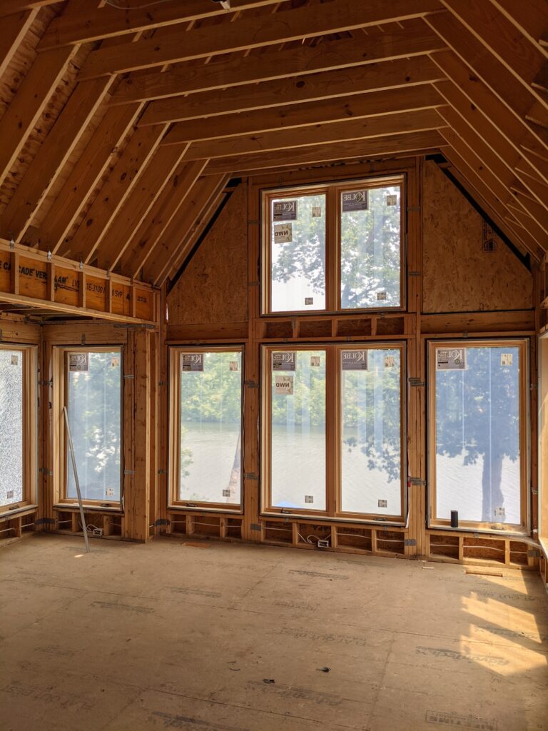 high ceiling sunroom