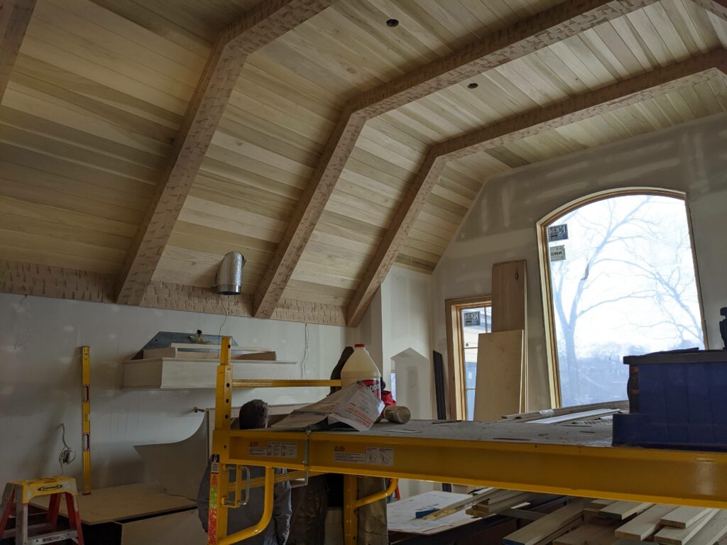 kitchen vaulted ceiling tudor revival