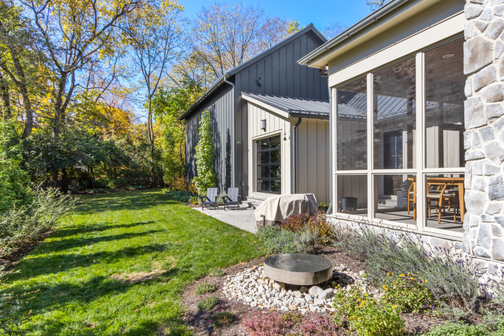 custom home black siding historic district