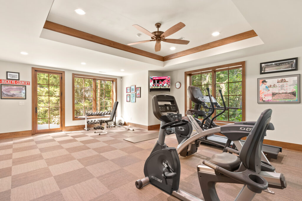 windows in luxury home gym